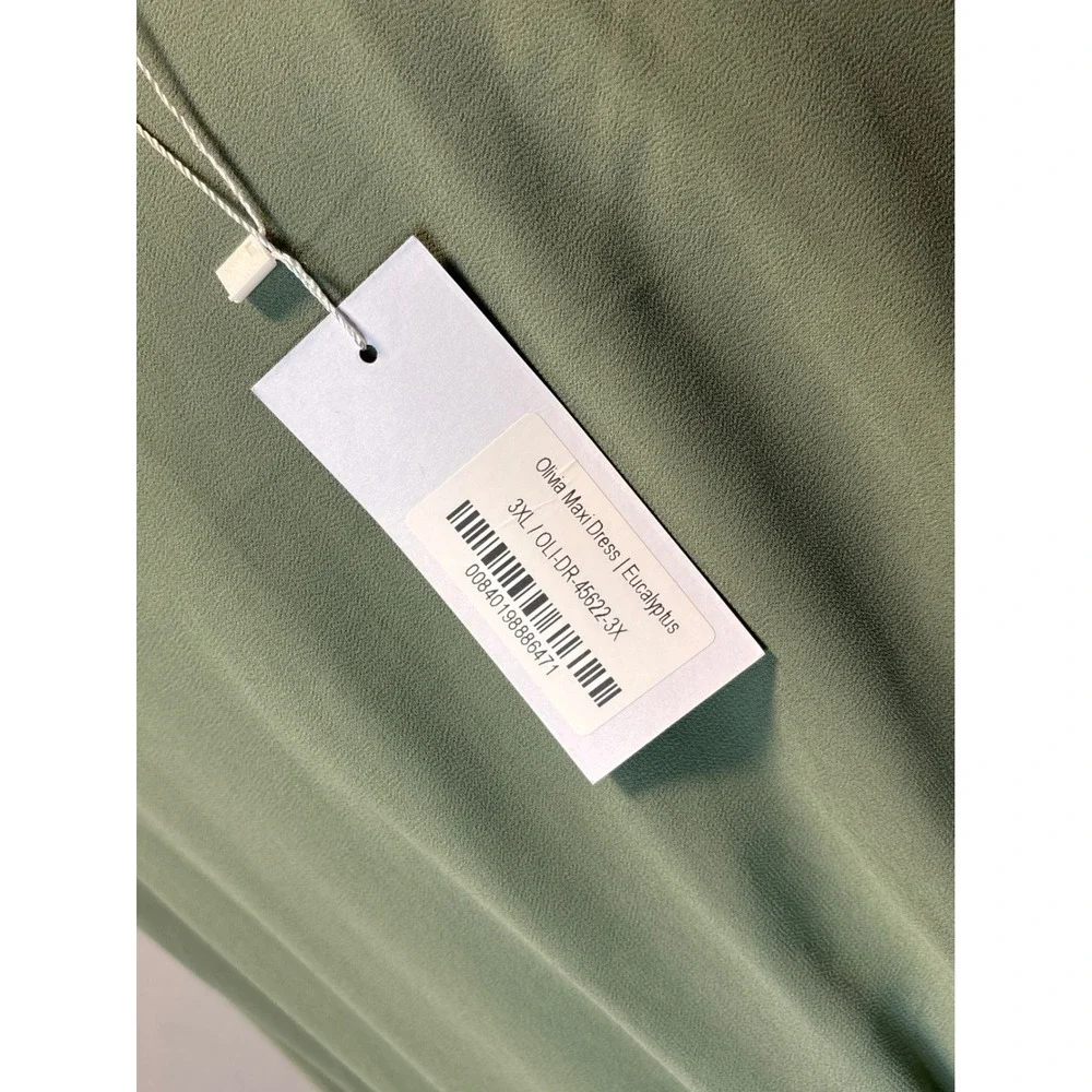 NWT Baltic Born Olivia Maxi Dress Eucalyptus Green V-Neck Smocked Waist 3XL - Picture 5 of 6